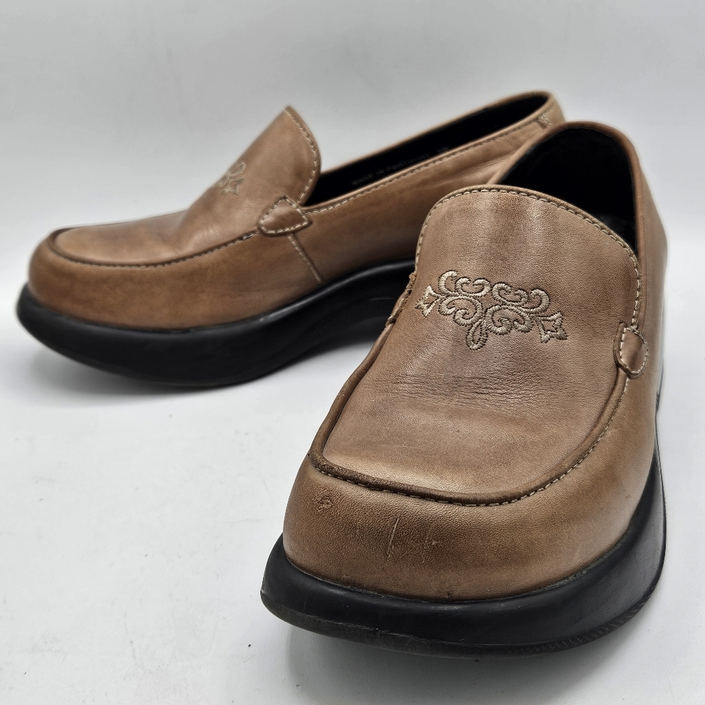 Dansko Tan Leather Slip-On Loafers